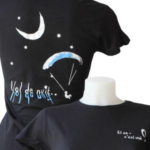 t-shirt femme logo parapente vol de nuit